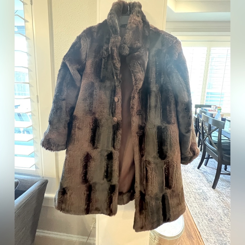 Helena Girls Faux Fur Dress Coat Reversible SZ 10.